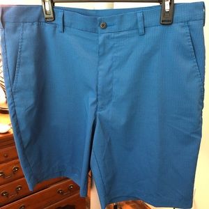 Blue/black tech fabric shorts